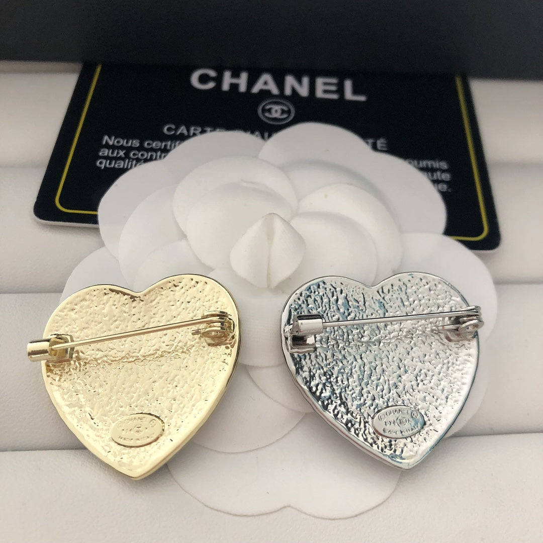High Quality C.C Heart Brooch pin