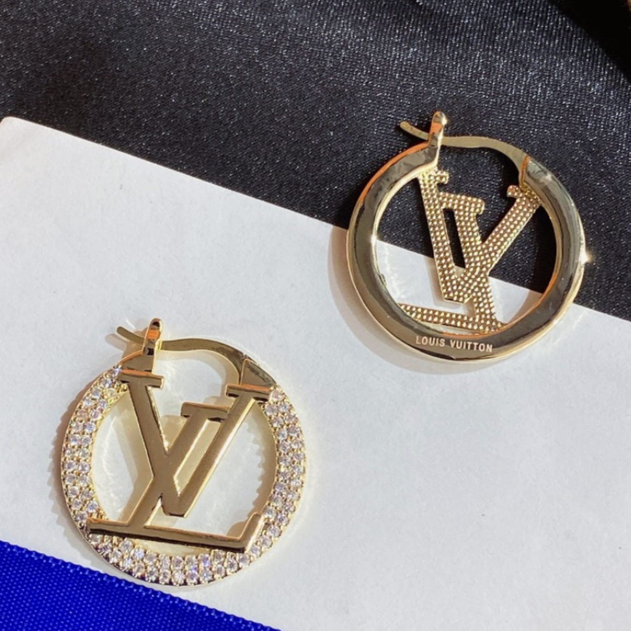 High Quality Luxury Hoop Women's Earrings - Gold