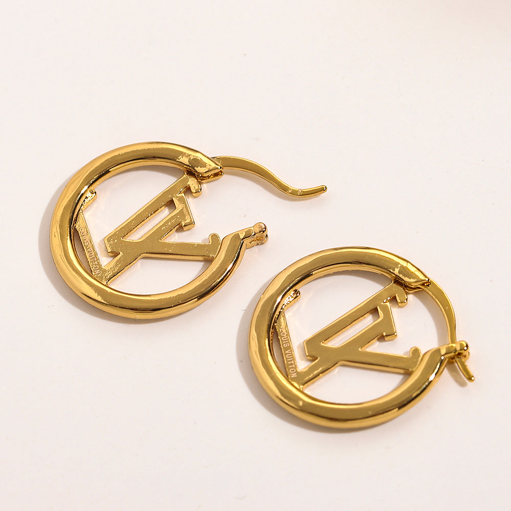 L.V Inspired Copper with micro-set zircon earrings