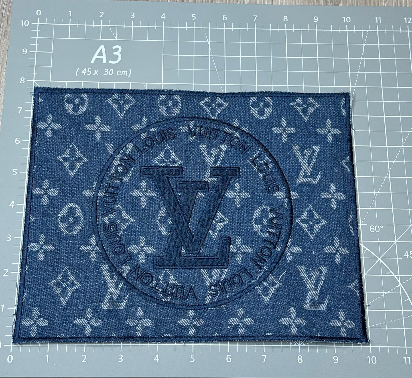 XL denim square patch
