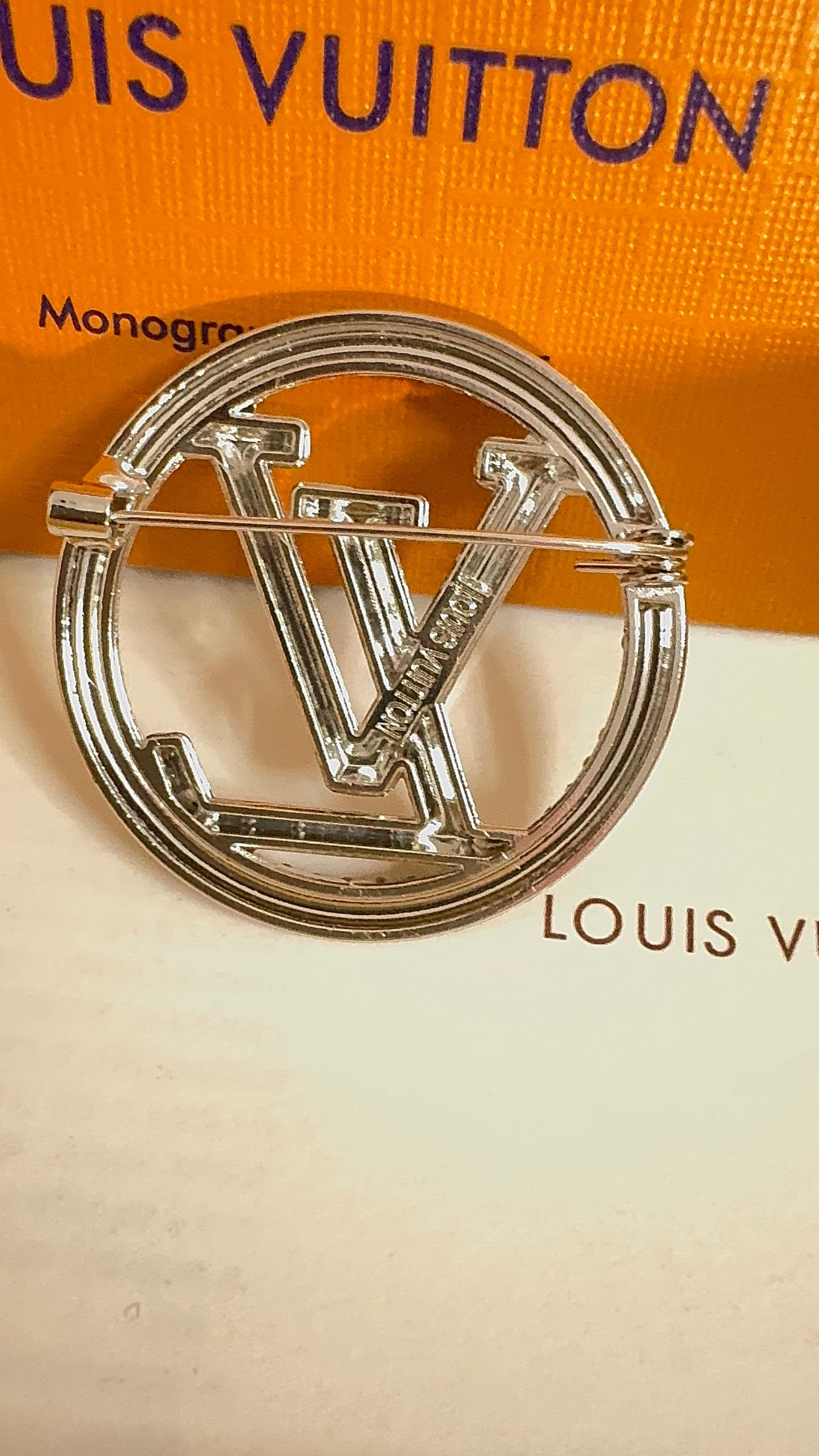 Crystal L V Brooch Pin