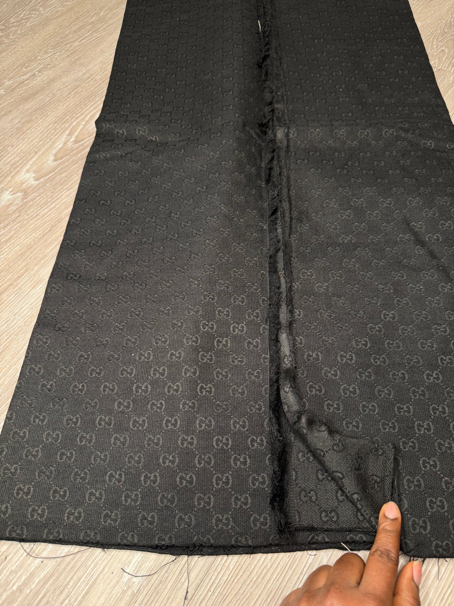 G.G Black jacquard fabric