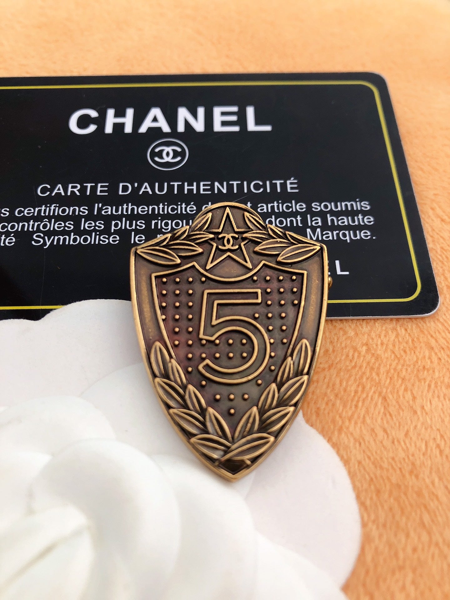 Top quality C.C Shield Brooch pin