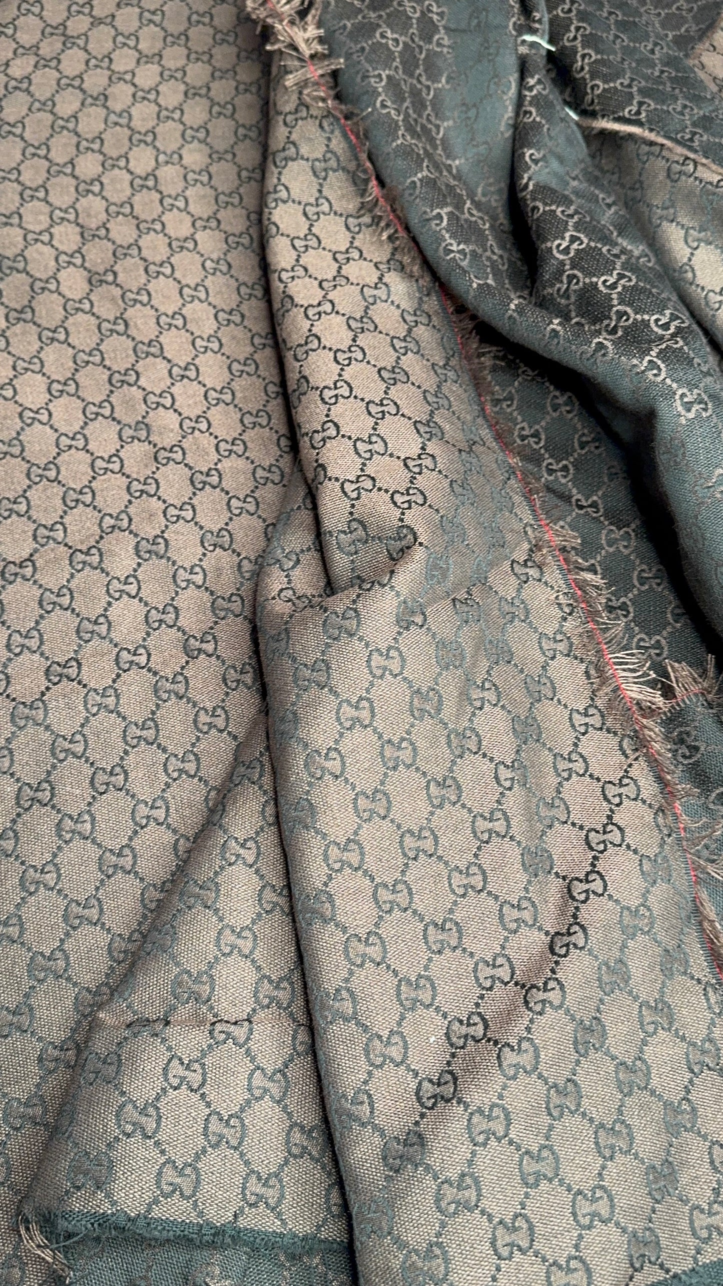 GG Designer Inspired Jacquard Fabric- Chocolate