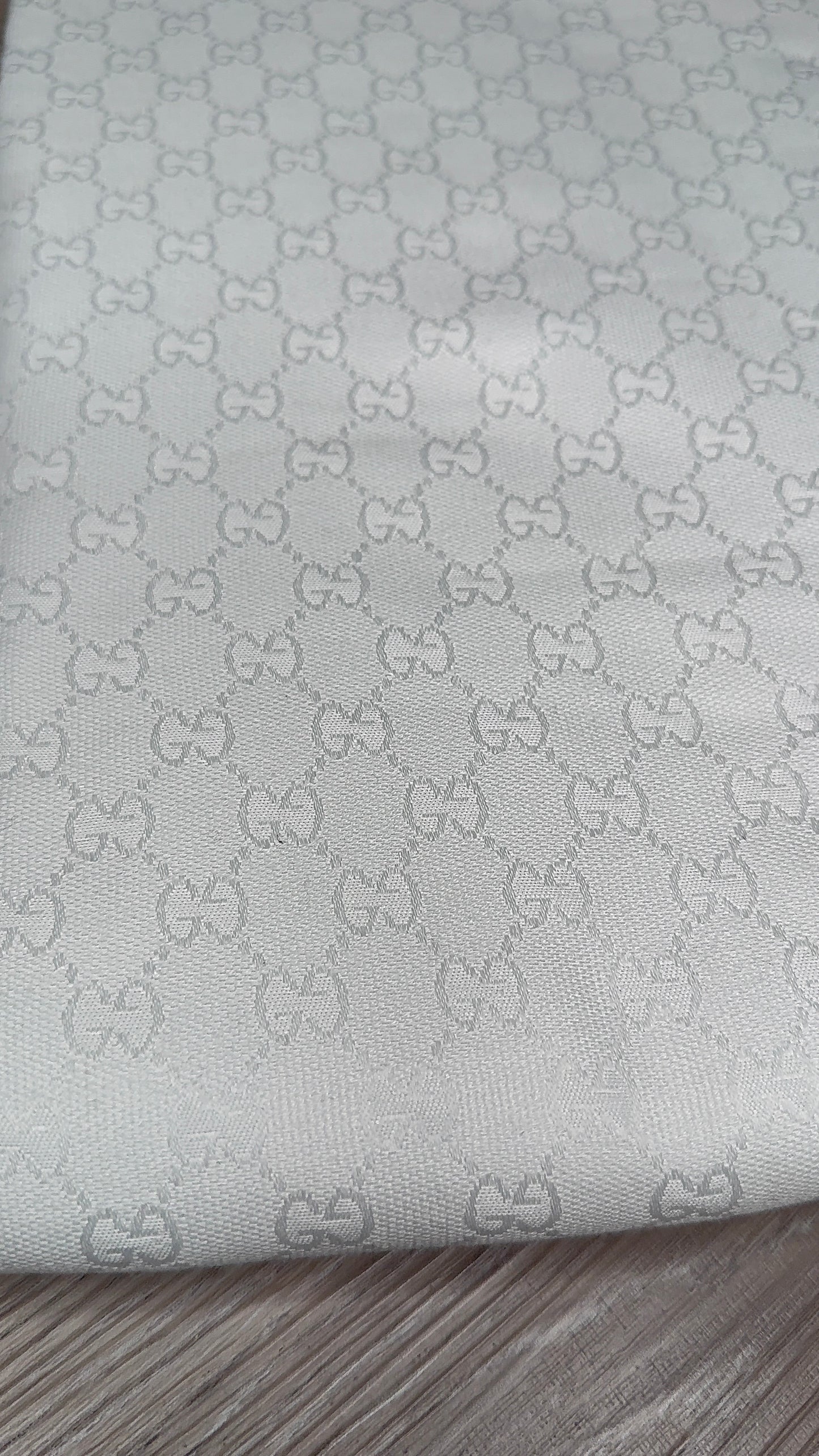 White G.G Jacquard Fabric