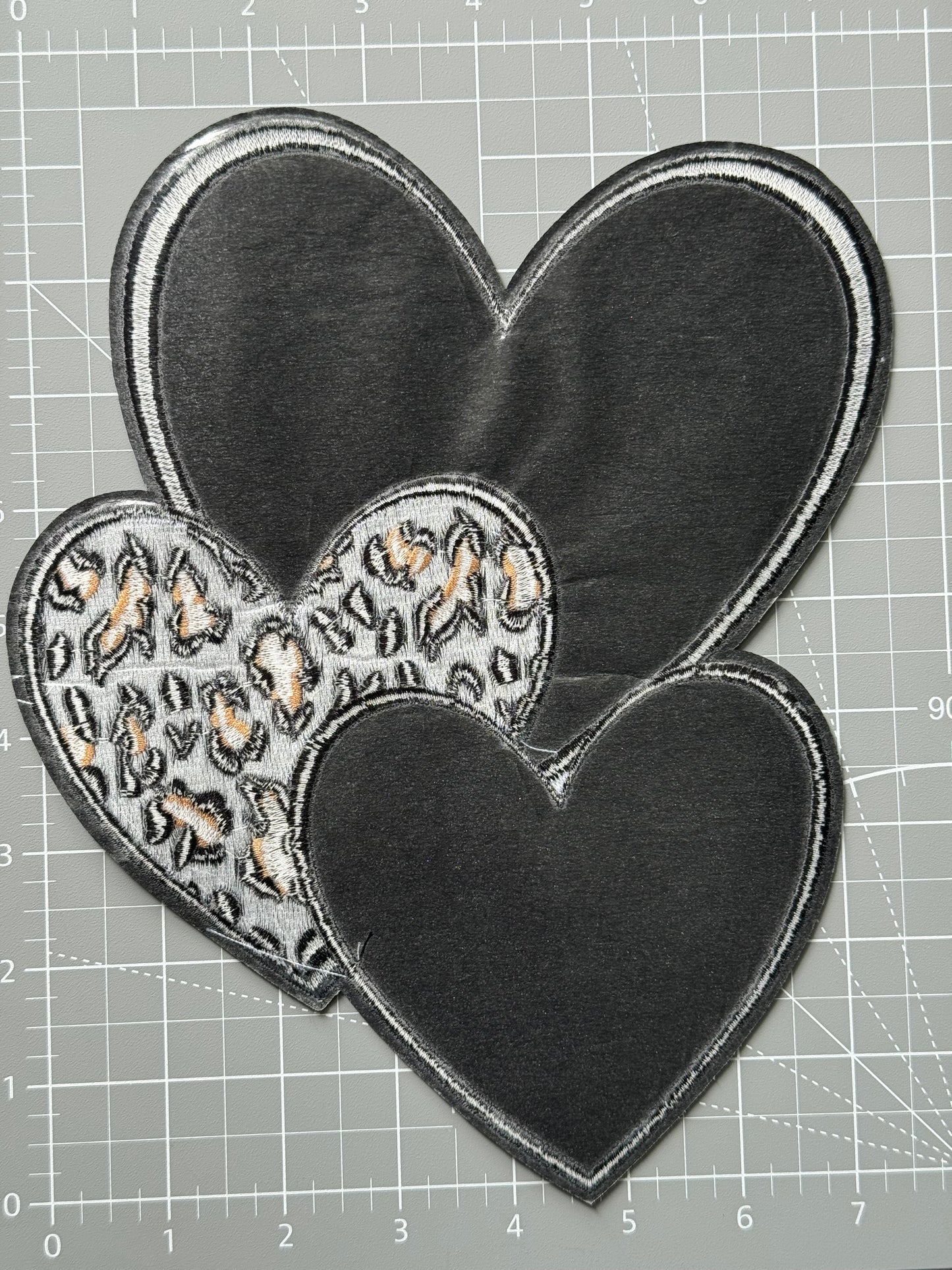 Pink Leather LV Heart Iron-on Patch 10inch