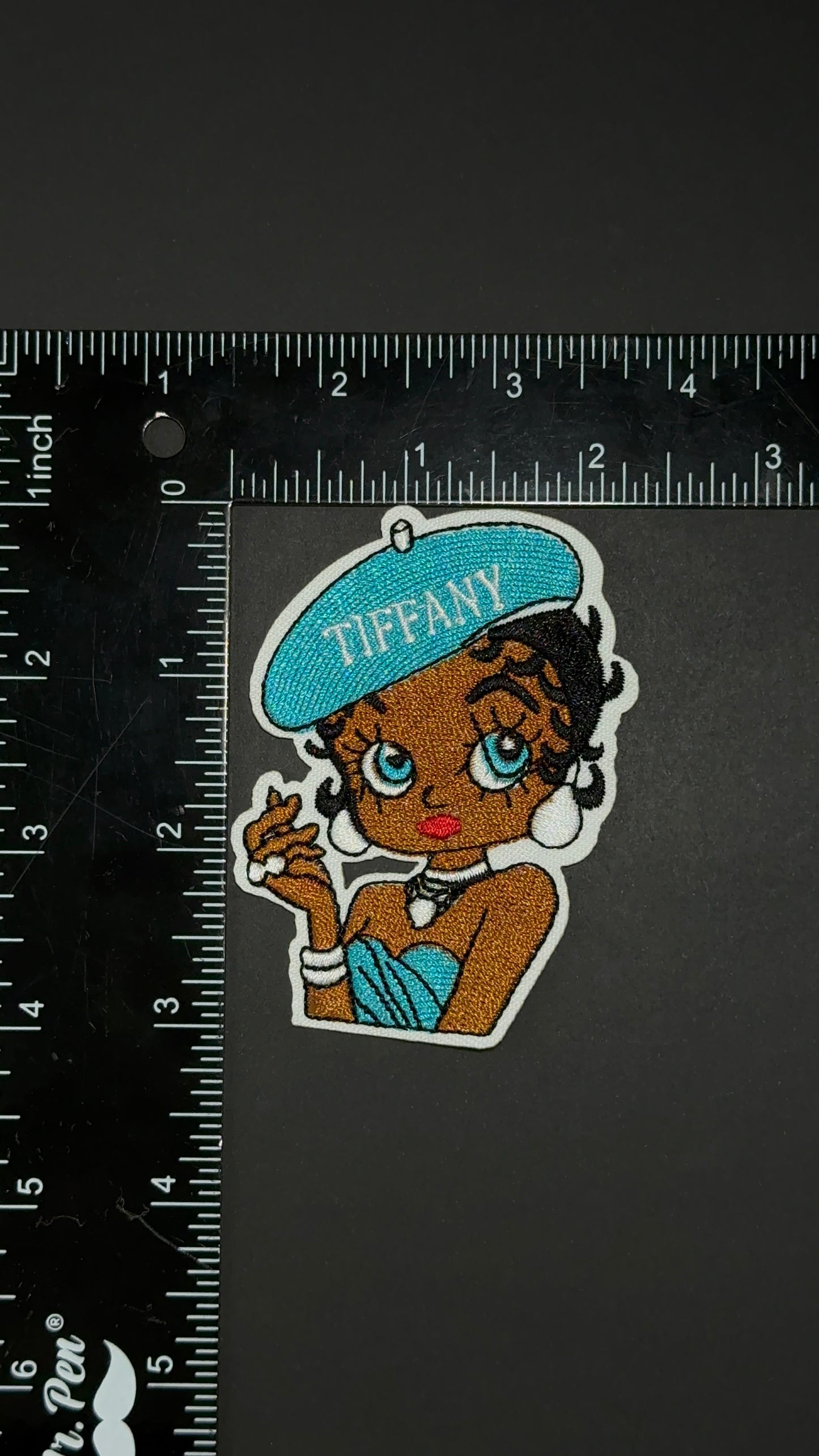 Betty Boop in Tiffany Iron on Embroidery Patch
