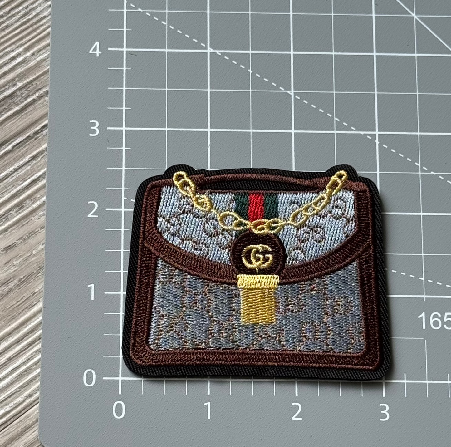G.G Brown Purse Embroidery Patch