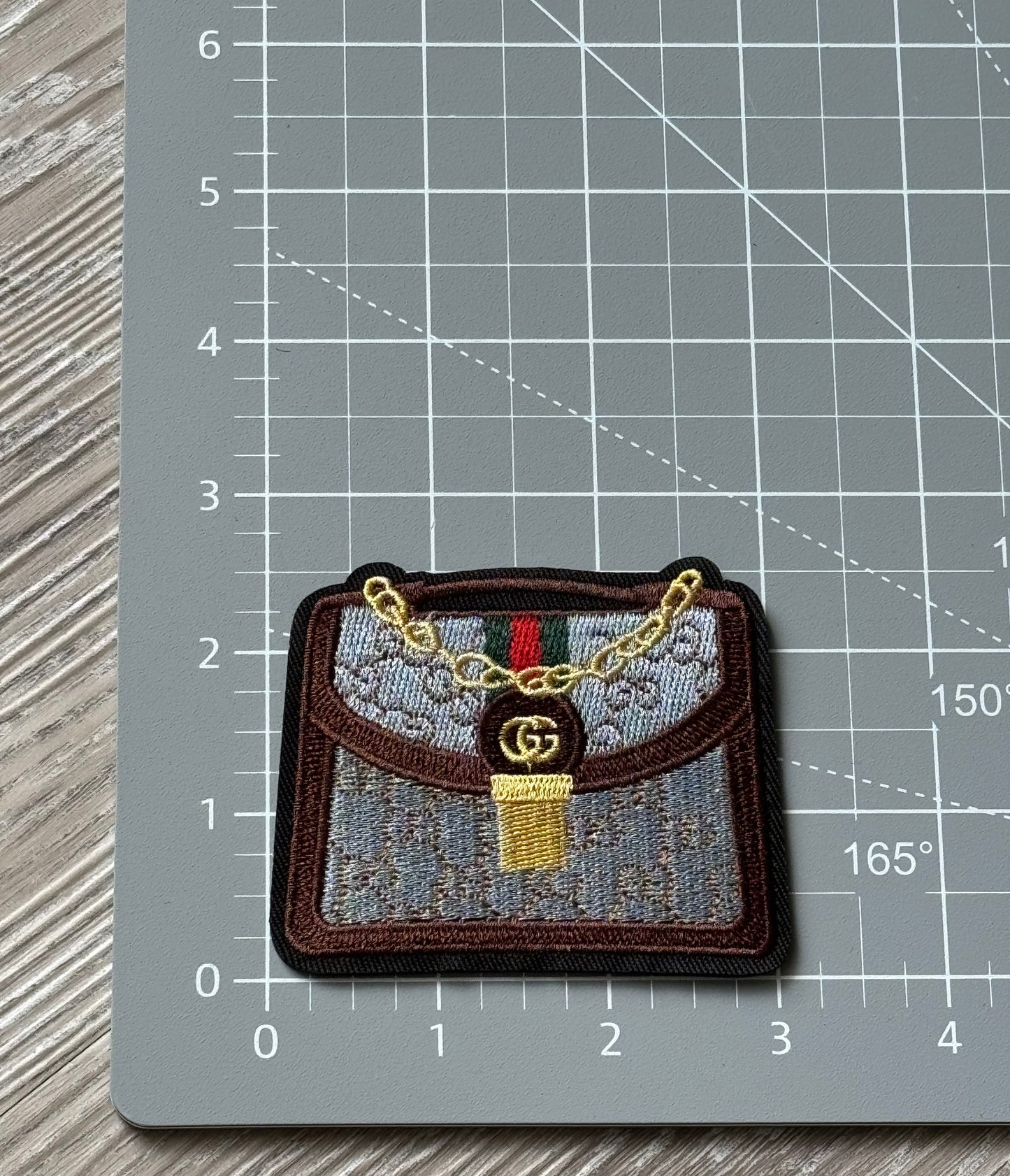 G.G Brown Purse Embroidery Patch