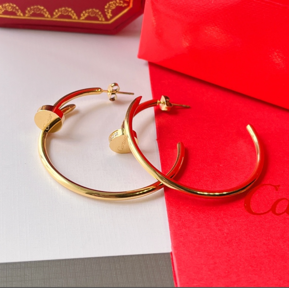 High Quality Luxury Hoop Women's Earrings - Gold