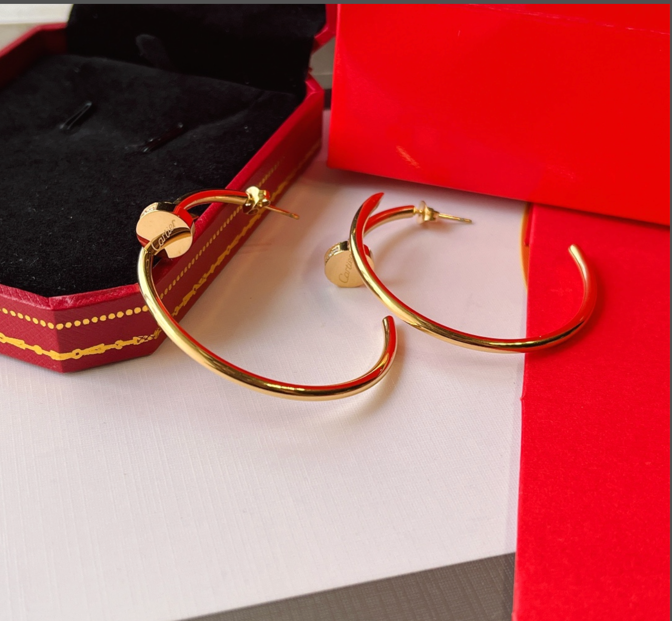 High Quality Luxury Hoop Women's Earrings - Gold