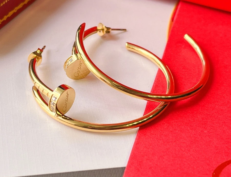 High Quality Luxury Hoop Women's Earrings - Gold