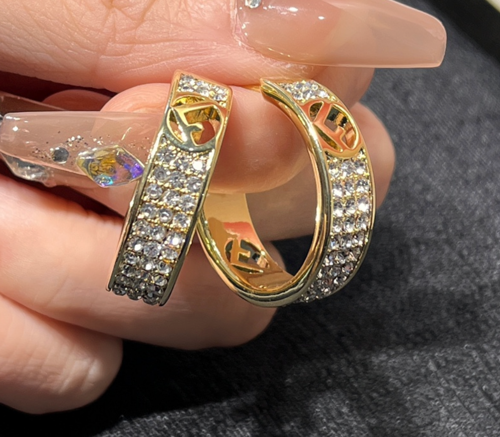 High Quality Luxury Hoop Women's Earrings - Gold