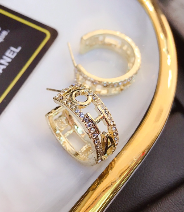 High Quality Luxury hoop Women's Earrings - Gold