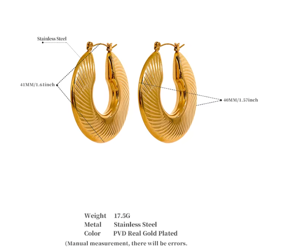 High - Grade Real 18K Gold Plated Women Earring (Waterproof)