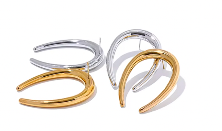 Hollow Real Gold Plated Women's Earring