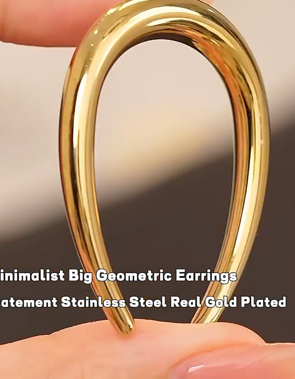 Hollow Real Gold Plated Women's Earring