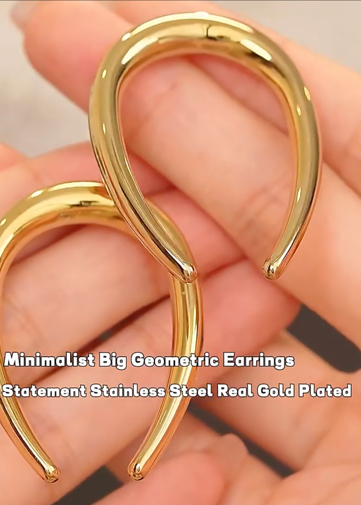 Hollow Real Gold Plated Women's Earring