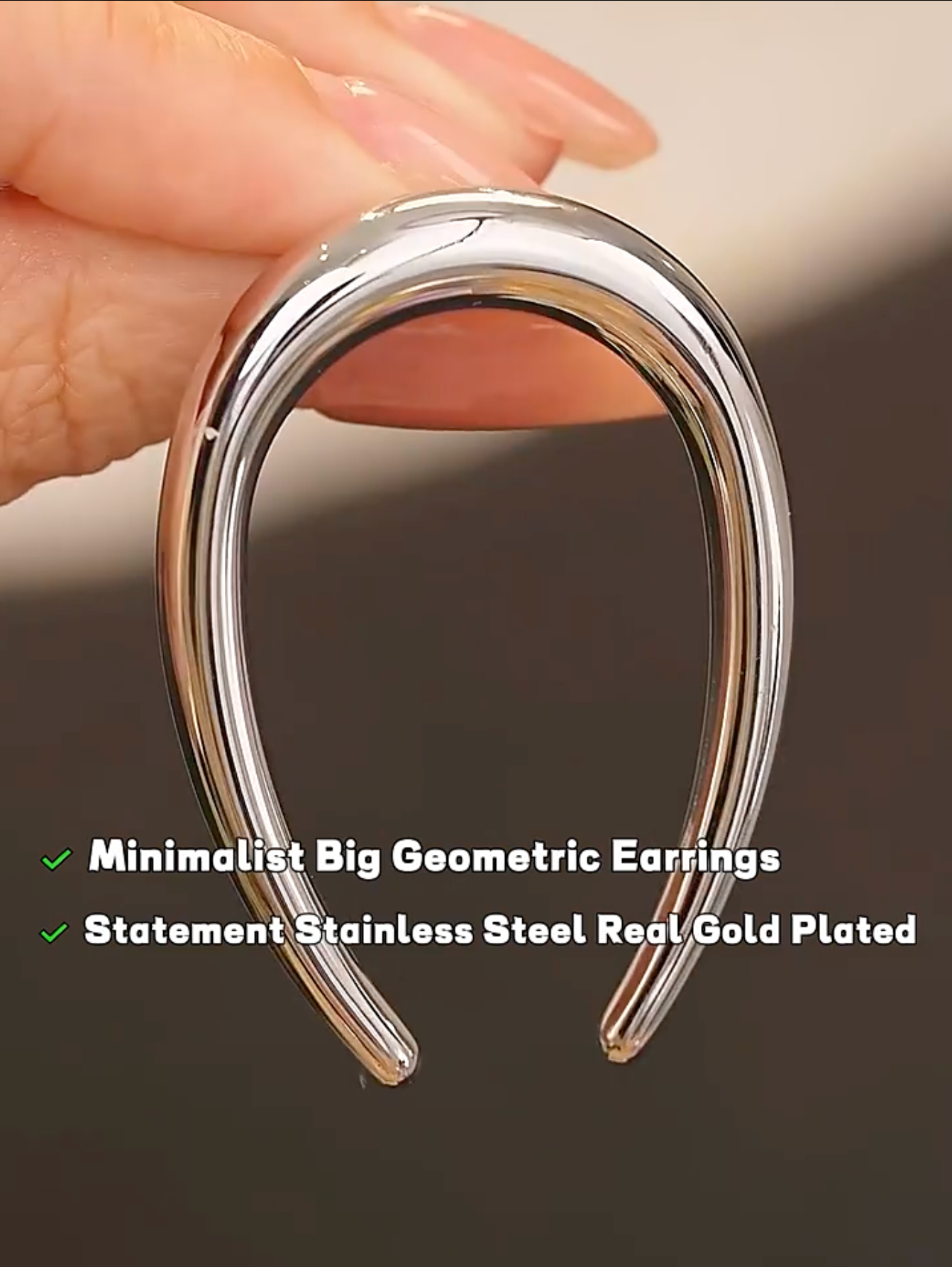 Hollow Real Gold Plated Women's Earring