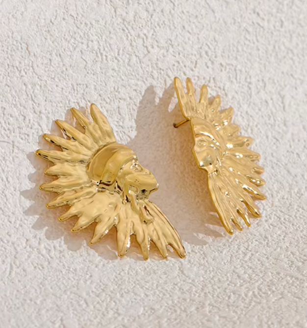 Mayans 18K Gold Plated Earrings