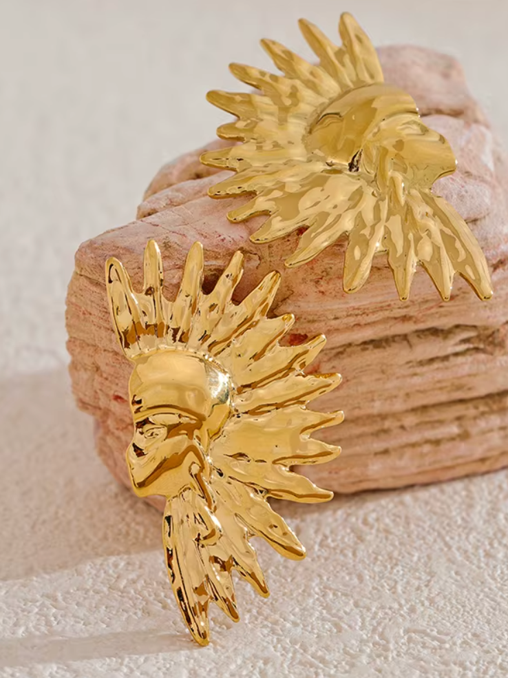 Mayans 18K Gold Plated Earrings