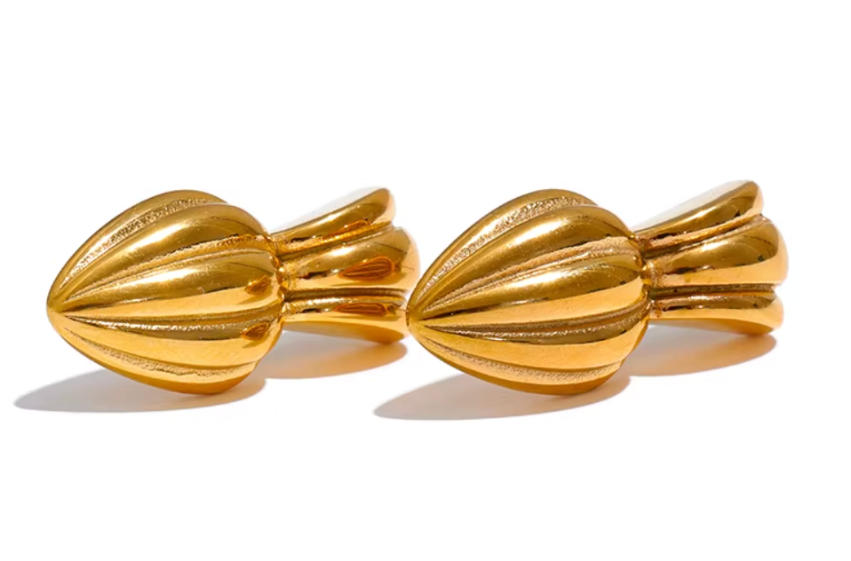 Peas in a Pod 18K Real Gold Plated Earrings