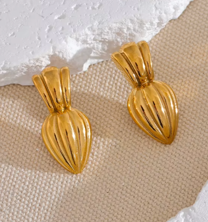 Peas in a Pod 18K Real Gold Plated Earrings