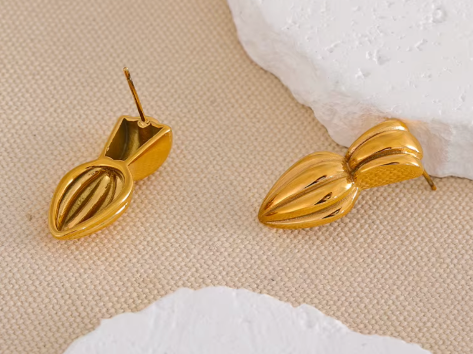 Peas in a Pod 18K Real Gold Plated Earrings