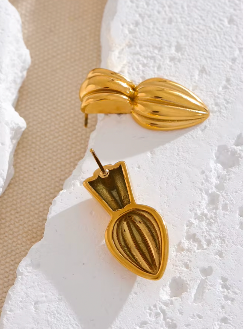 Peas in a Pod 18K Real Gold Plated Earrings