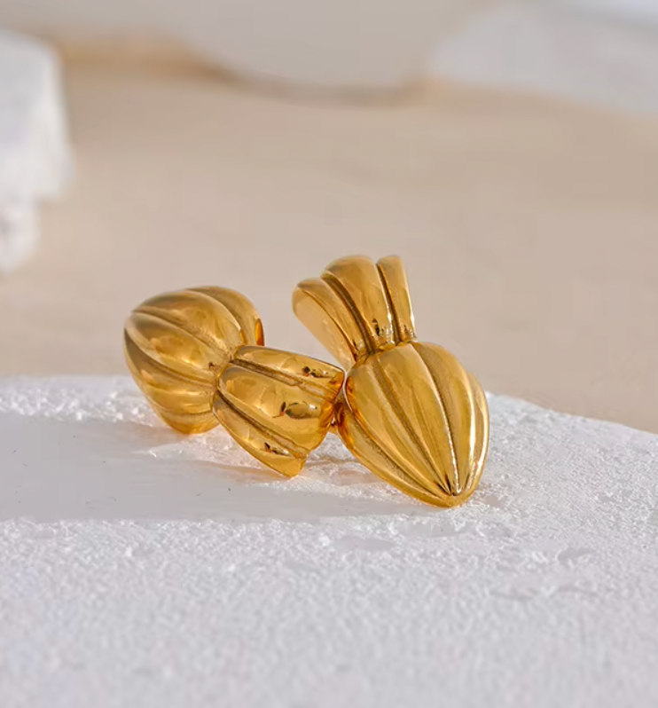Peas in a Pod 18K Real Gold Plated Earrings