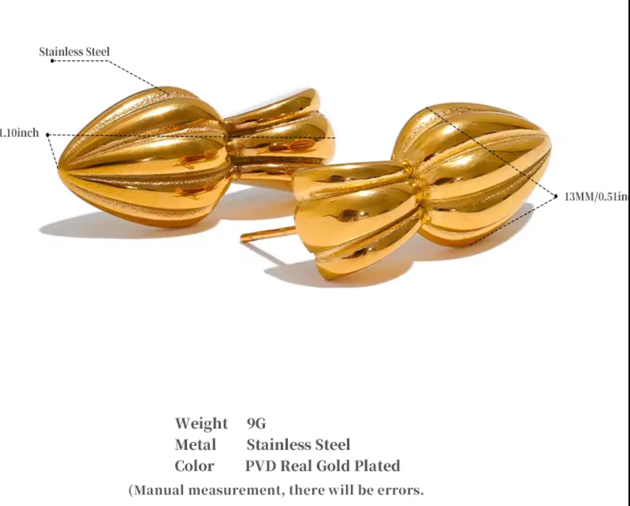 Peas in a Pod 18K Real Gold Plated Earrings
