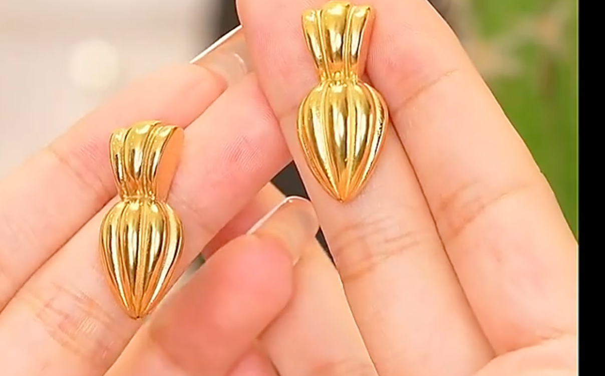 Peas in a Pod 18K Real Gold Plated Earrings