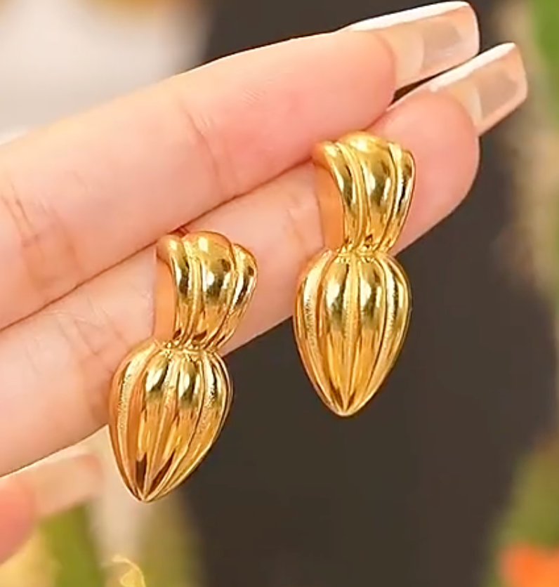 Peas in a Pod 18K Real Gold Plated Earrings