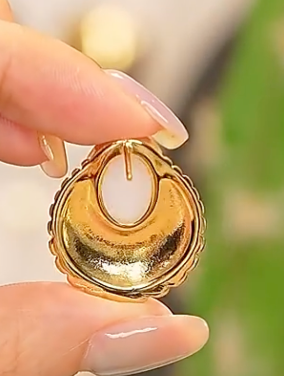 Simulated-Pearl 18K Real Gold Plated Earrings