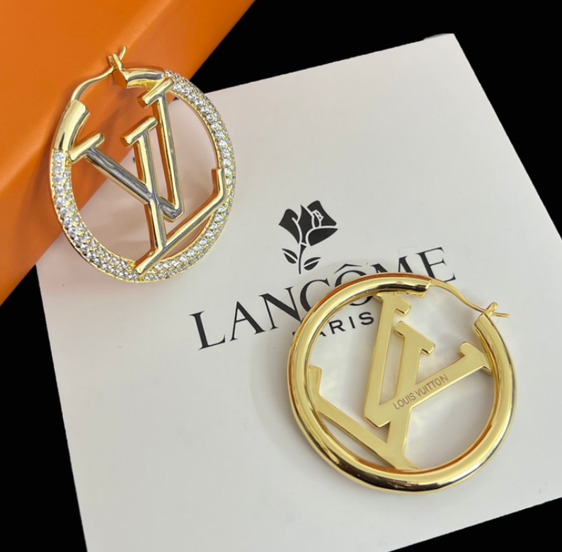 High Quality Luxury Hoop Women's Earrings - Gold