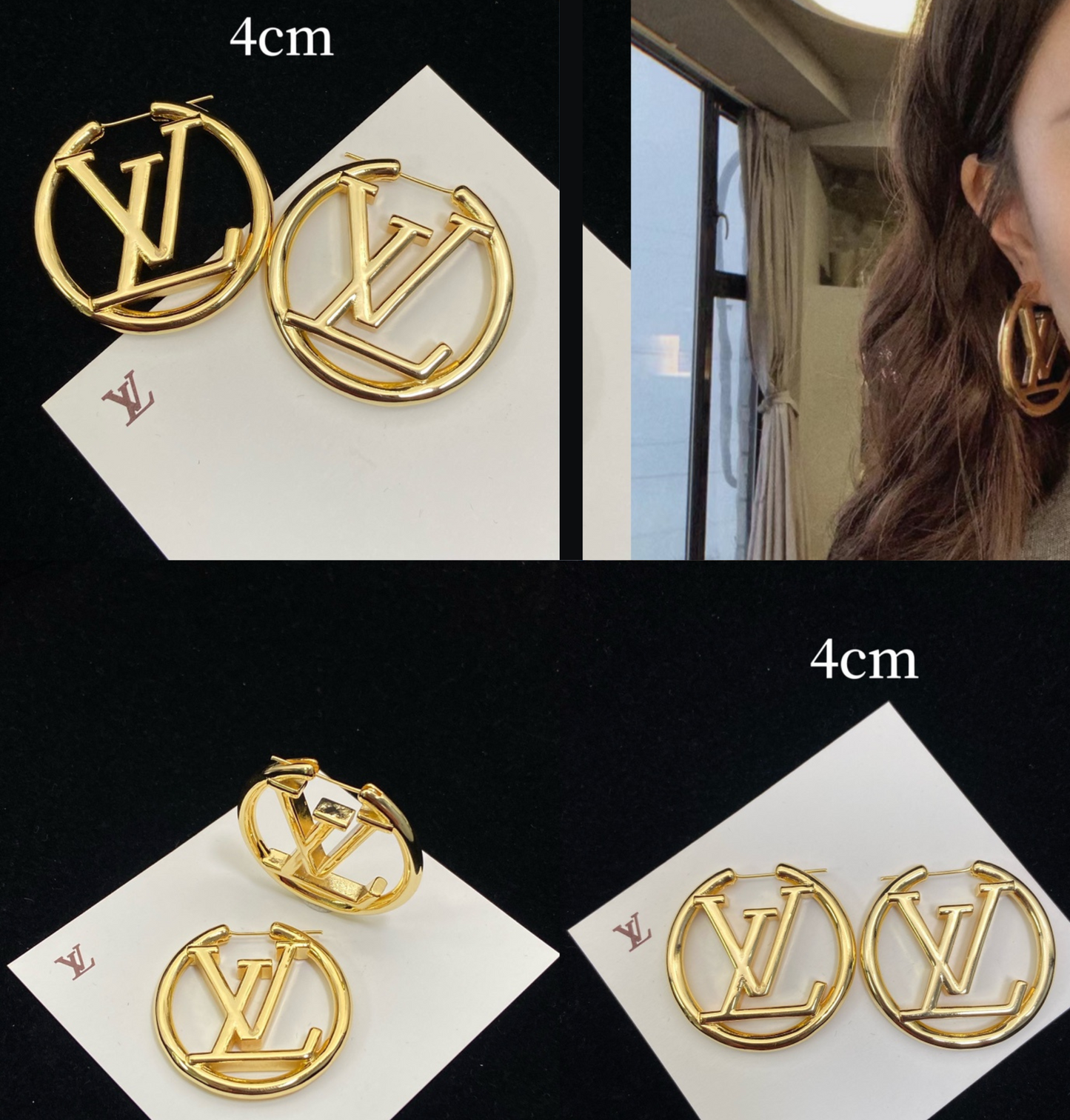 L.V Inspired Titanium Steel Earrings - Gold