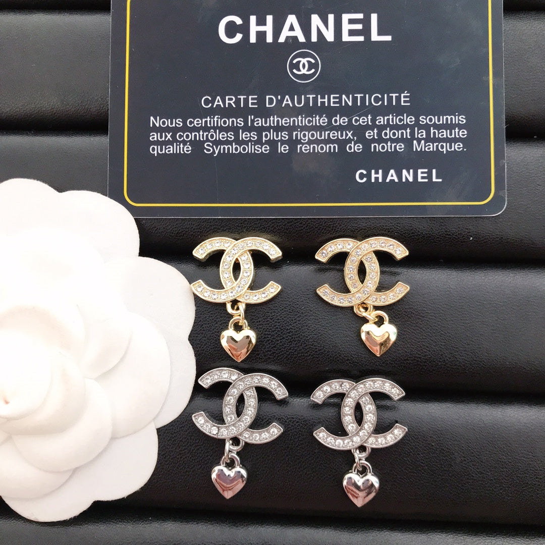High quality C. C dangle Heart earrings
