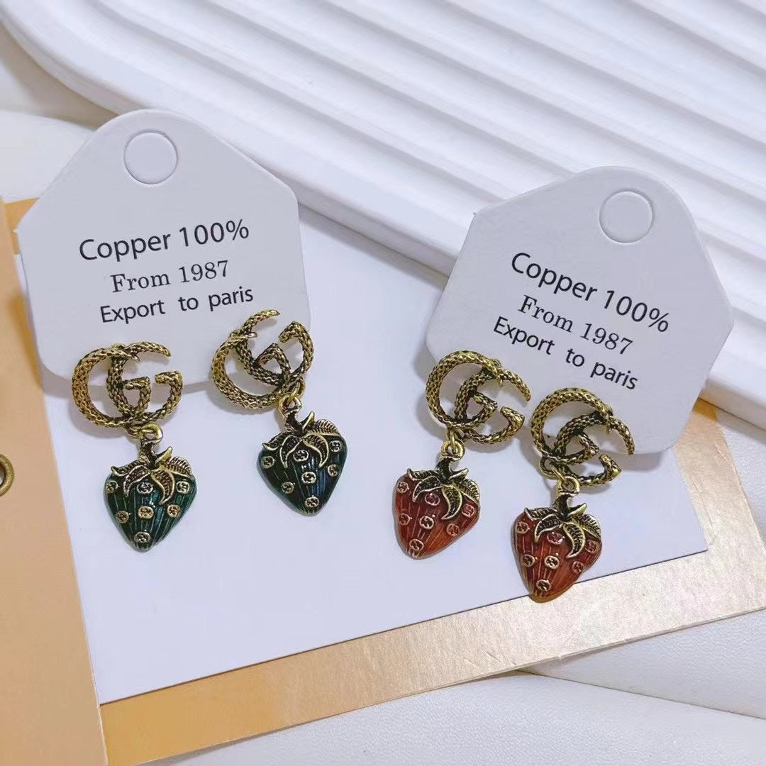 High-End Titanium Steel G-brand Dangle Earrings