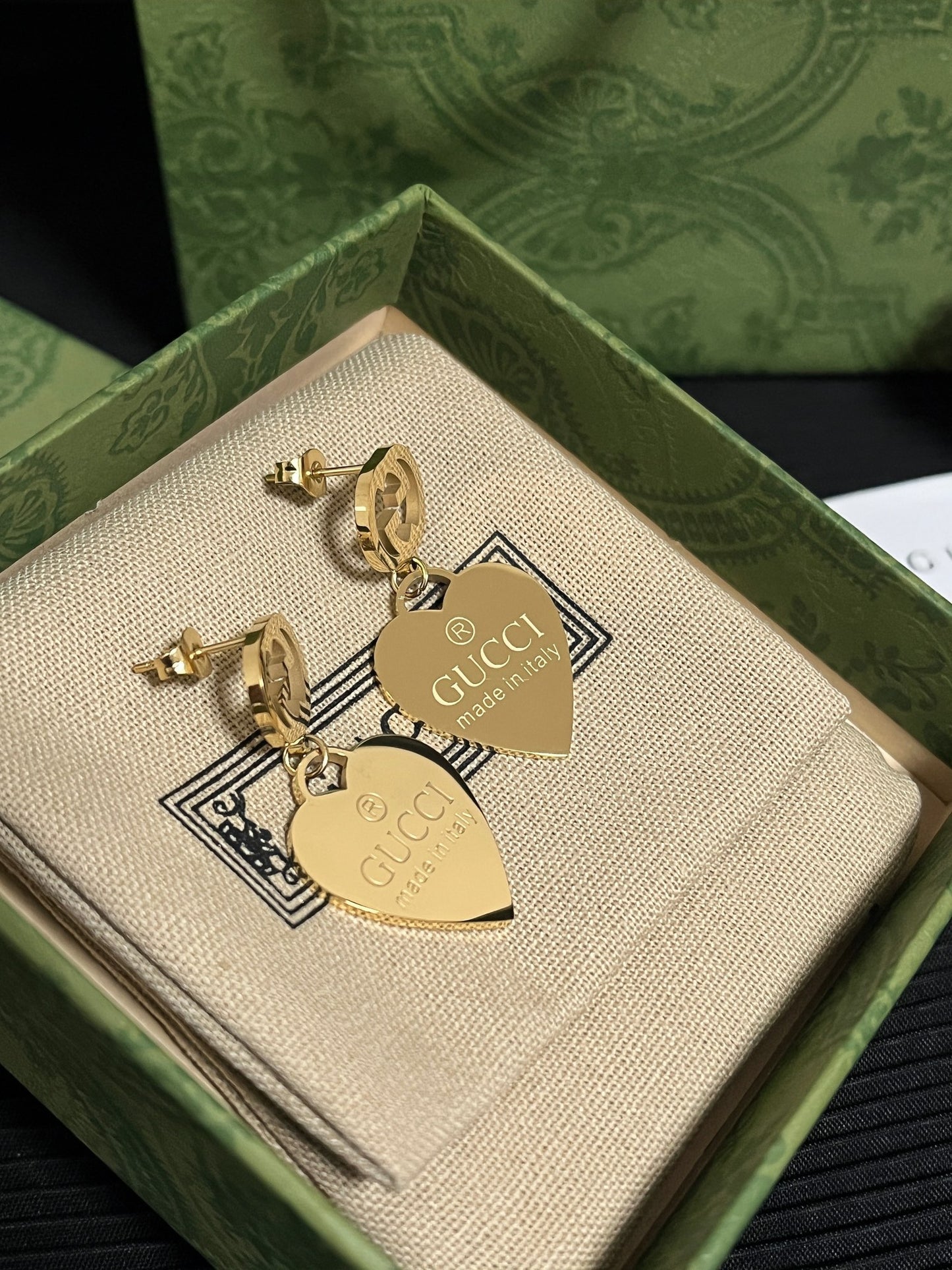 High-End Titanium Steel G-brand Dangle Earrings