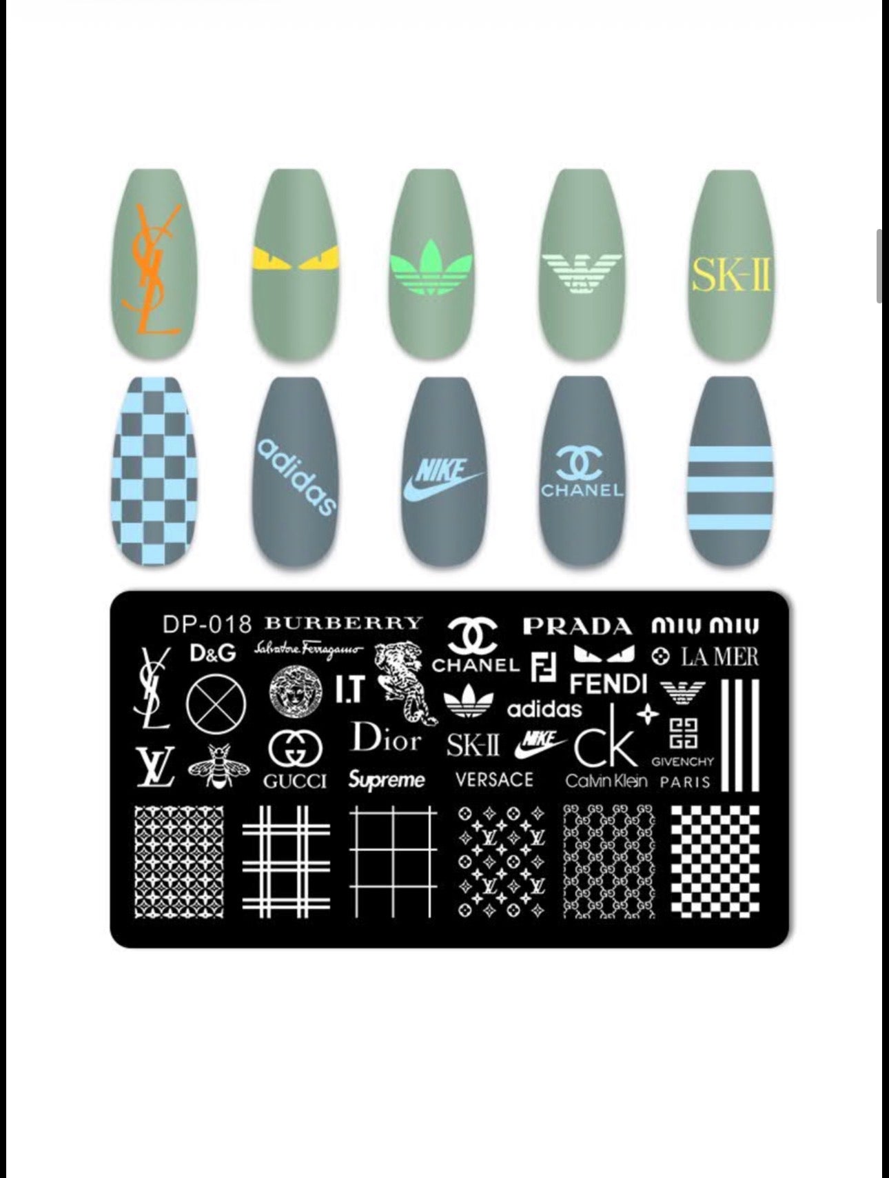 Luxury Fashion-Inspired Nail Stamping Plate – Model 001 - 045
