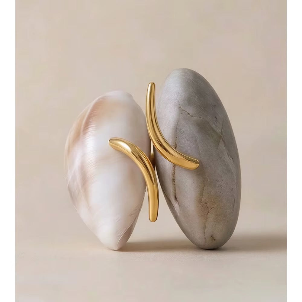18K Gold plated Spiral Minimalist Adjustable Ring