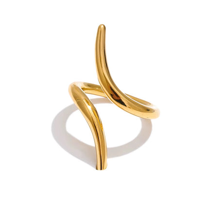 18K Gold plated Spiral Minimalist Adjustable Ring