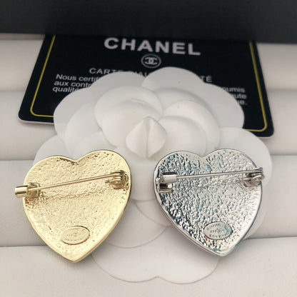 High Quality C.C Heart Brooch pin