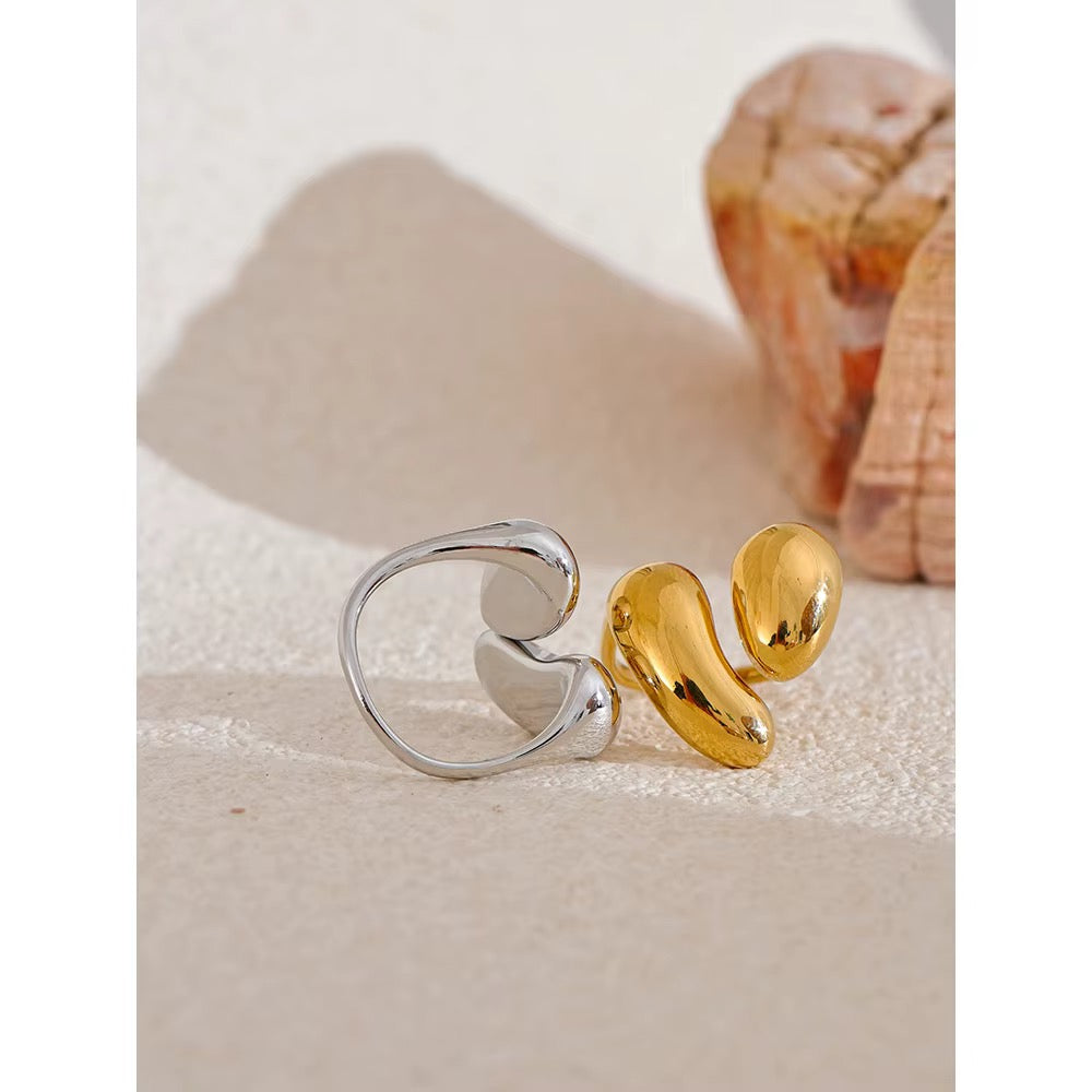18K Gold Plated Metal Casting Stainless Steel Water Resistant Ring