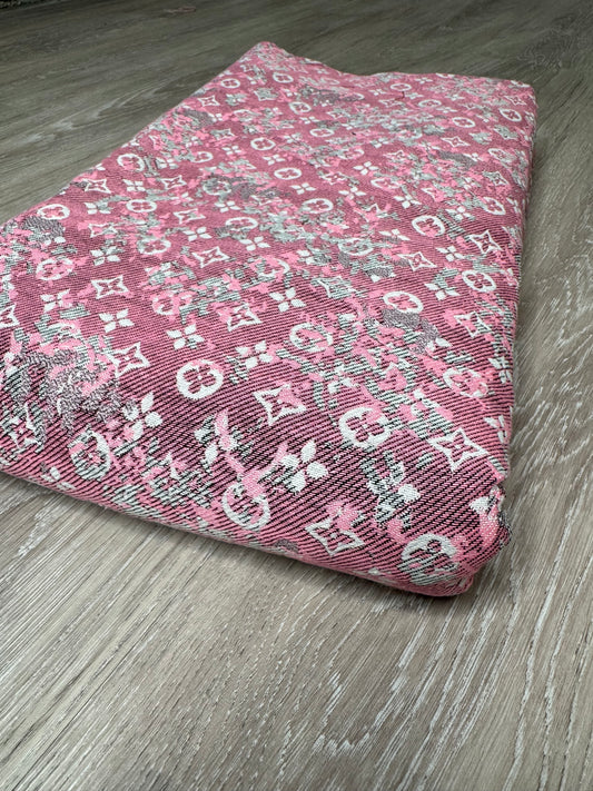 Pink jacquard fabric