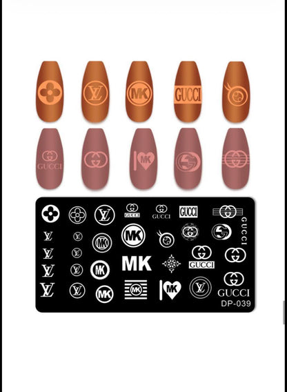 Luxury Fashion-Inspired Nail Stamping Plate – Model 001 - 045