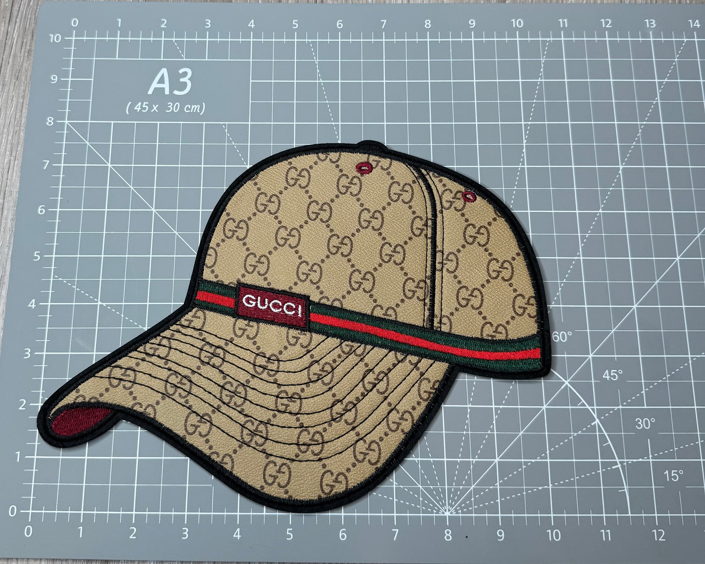XL Leather fabric G.G Baseball Hat Patch