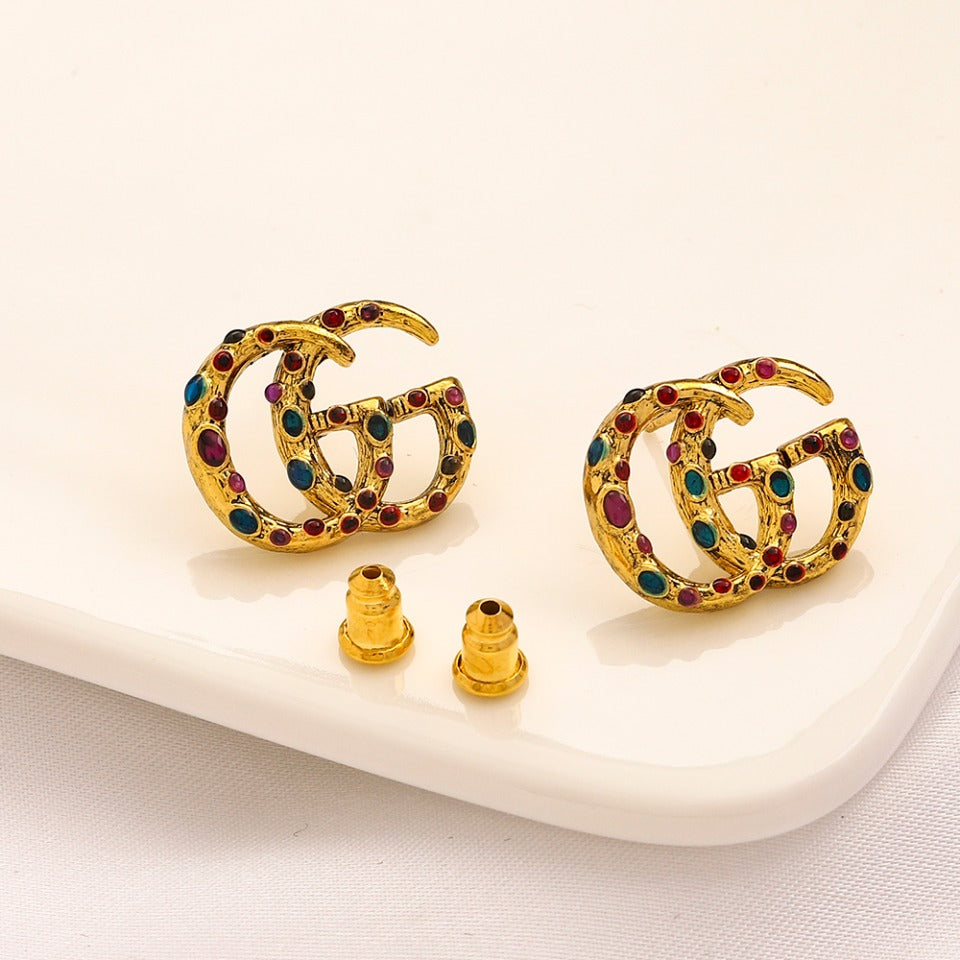 High-End Brass G.G Earrings