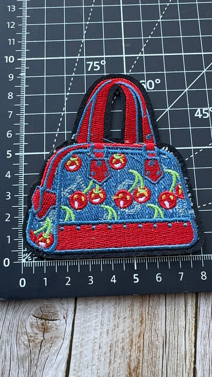 Cherry on Denim LV Bag patch