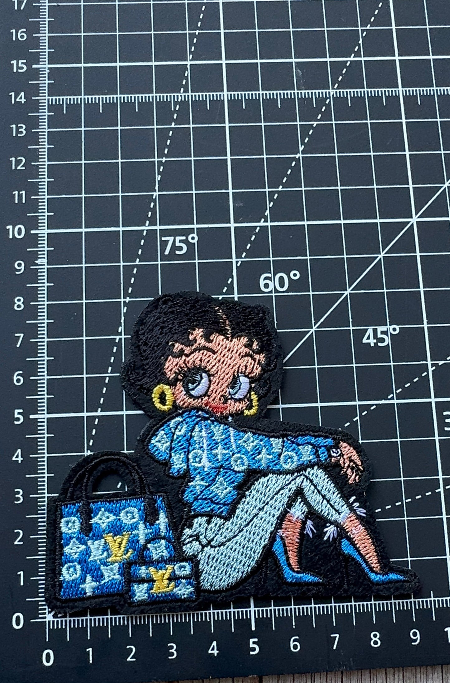 Betty LV Iron on Patch - Blue